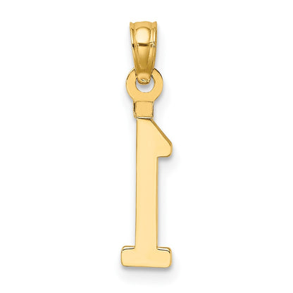 10k Small Number 1 Block Charm