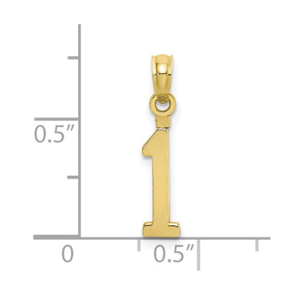 10k Small Number 1 Block Charm