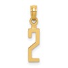 10k Small Number 2 Block Charm