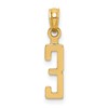 10k Small Number 3 Block Charm