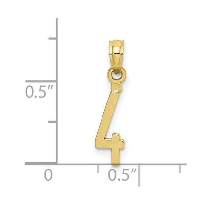 10k Small Number 4 Block Charm