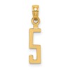 10k Small Number 5 Block Charm