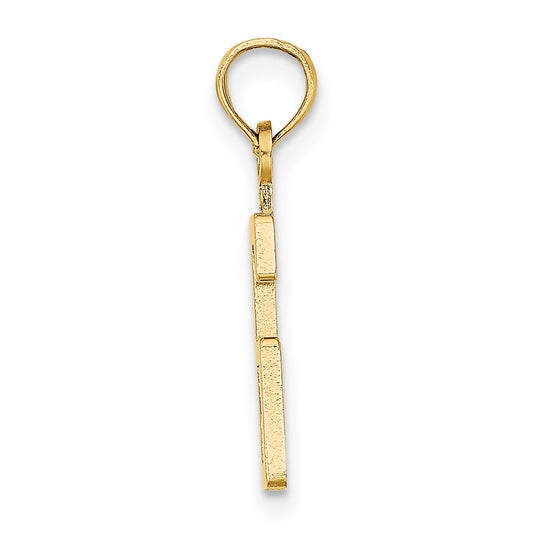 10k Small Number 6 Block Charm