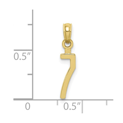 10k Small Number 7 Block Charm