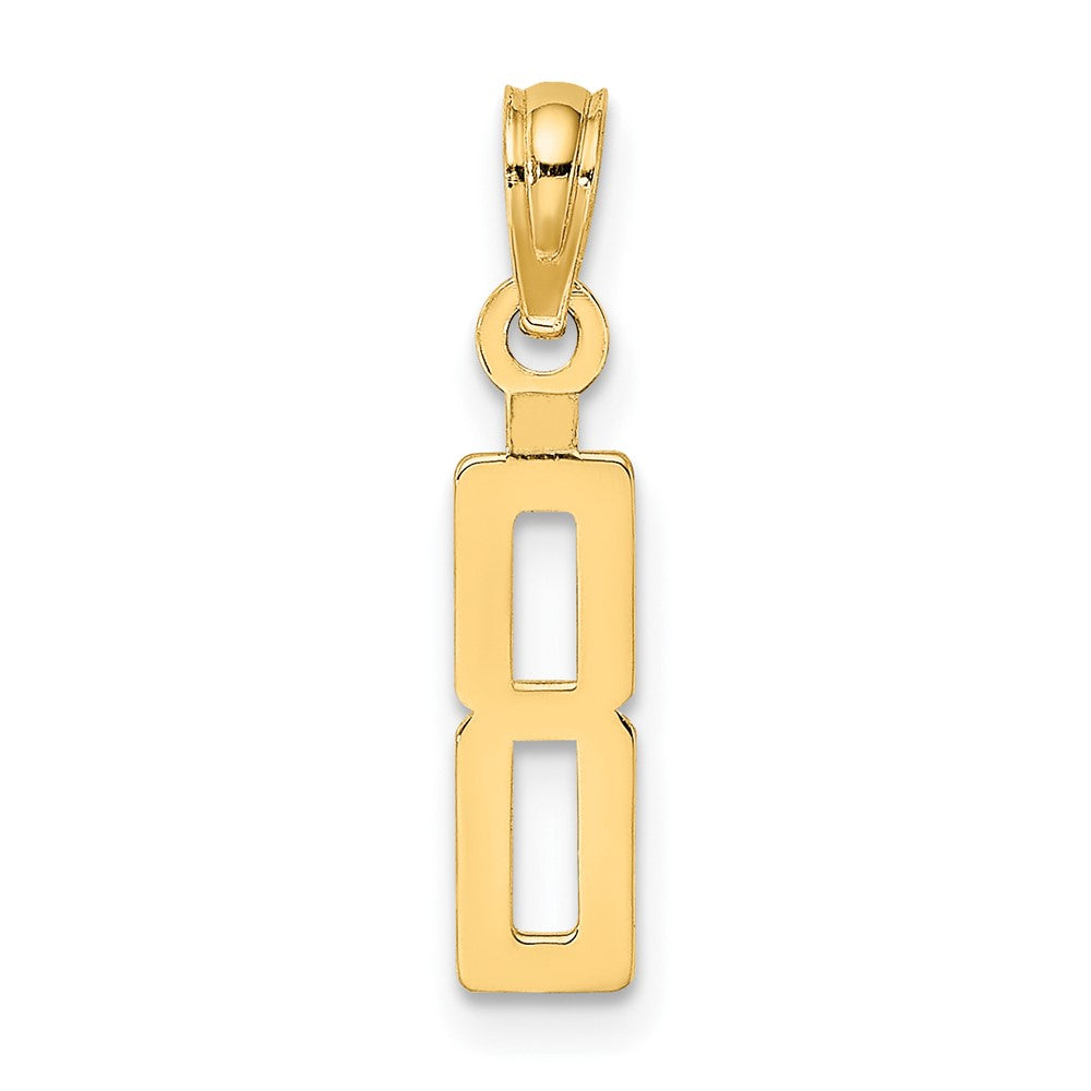 10k Small Number 8 Block Charm