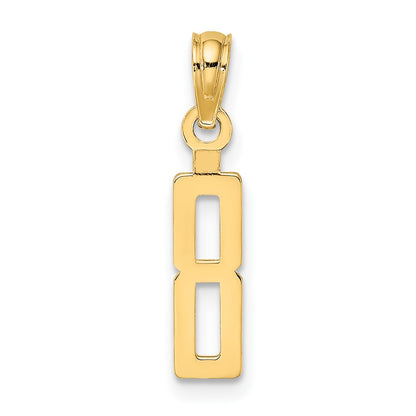 10k Small Number 8 Block Charm