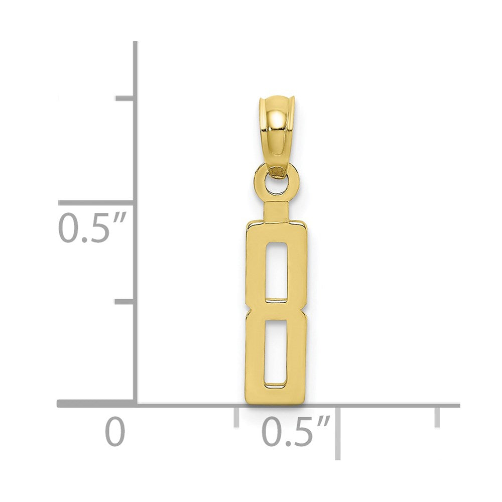10k Small Number 8 Block Charm