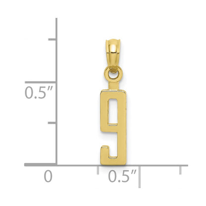 10k Small Number 9 Block Charm