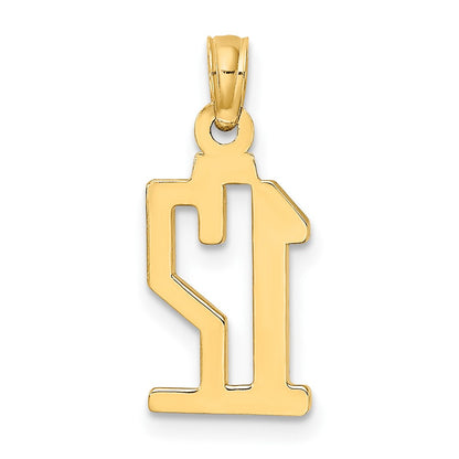 10k Small Number 12 Pendant