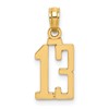10k Small Number 13 Pendant
