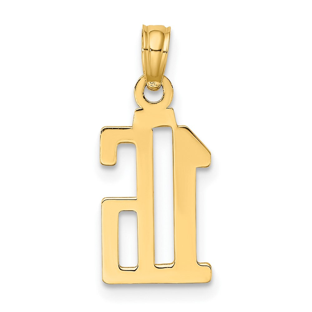10k Small Number 16 Pendant