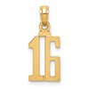 10k Small Number 16 Pendant