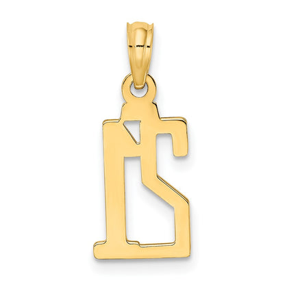 10k Small Number 21 Pendant