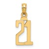 10k Small Number 21 Pendant
