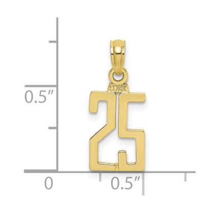 10k Small Number 25 Pendant