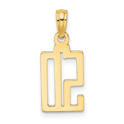 10k Small Number 50 Pendant