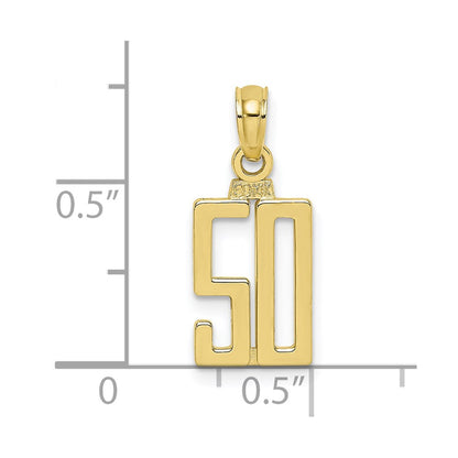 10k Small Number 50 Pendant