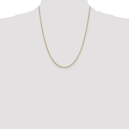 10k 2mm Round Open Link Cable Chain