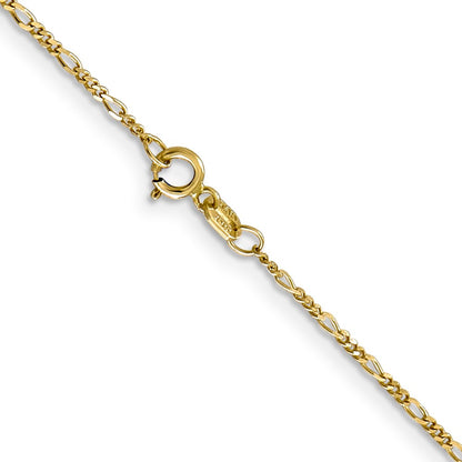 10k 1.25mm Flat Figaro Pendant Chain