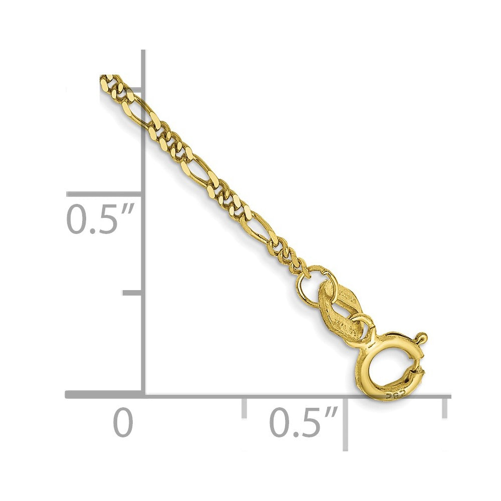 10k 1.25mm Flat Figaro Chain Anklet