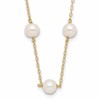 10k 5.5-6.5mm White Near-Round Freshwater Cultured Pearl 12-Station 16 inch Necklace