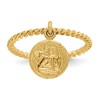 10k Polished Angel Dangle Charm Size 4.75 Baby / Childs Ring