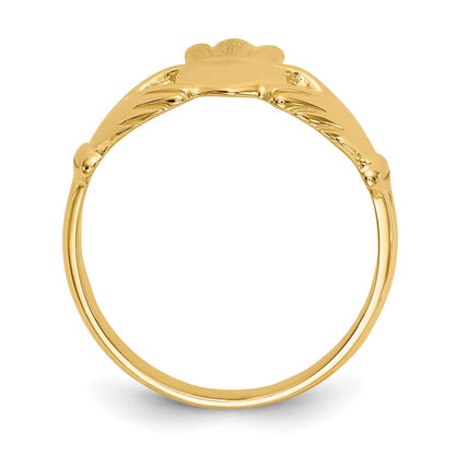 10k Polished Ladies Claddagh Ring