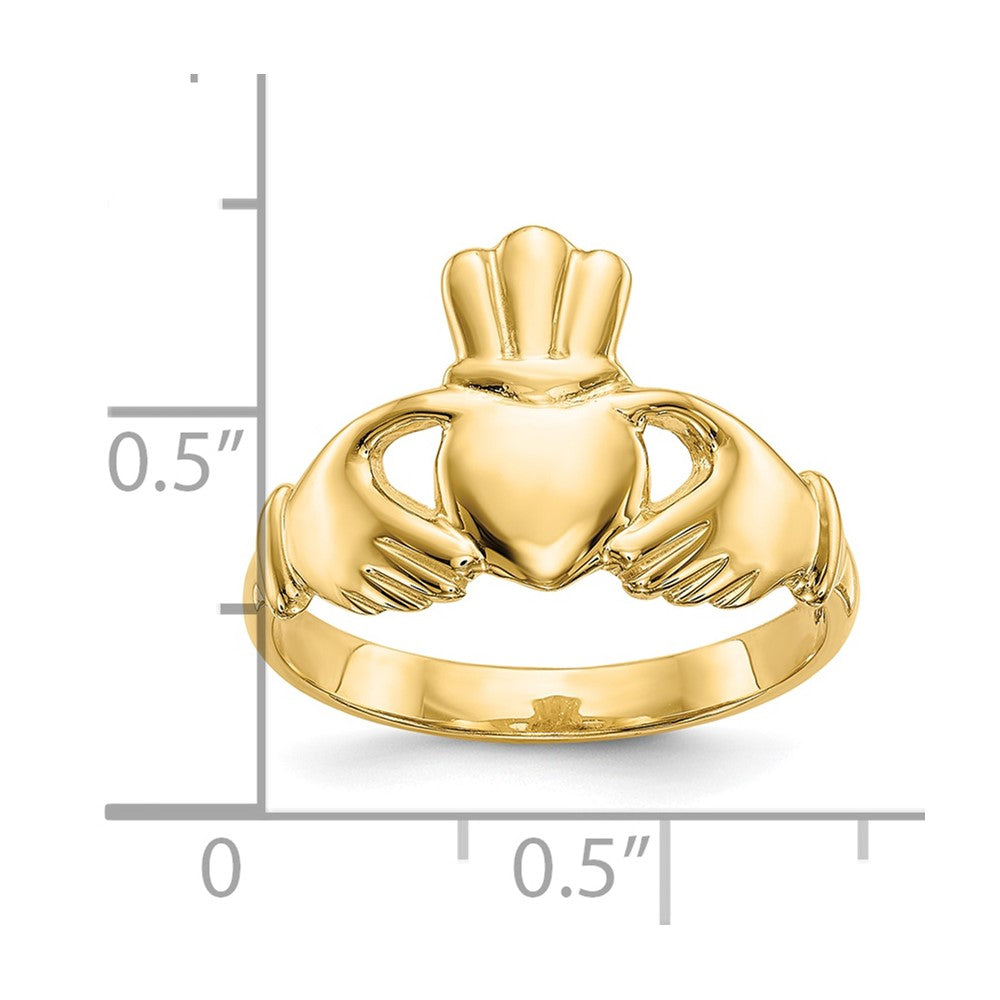 10k Polished Ladies Claddagh Ring