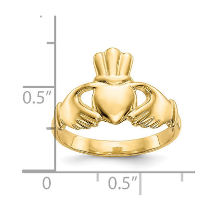 10k Polished Ladies Claddagh Ring
