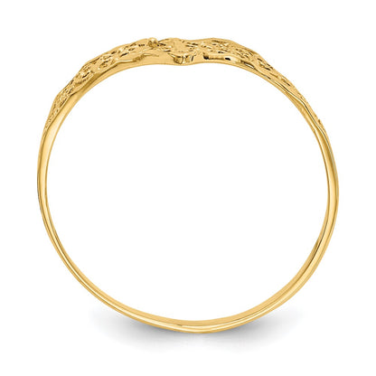 10k Diamond-Cut Filigree Chevron Ring