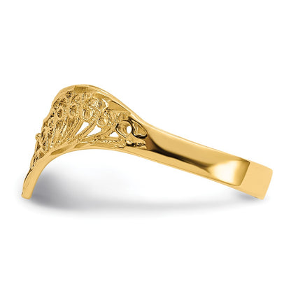 10k Diamond-Cut Filigree Chevron Ring