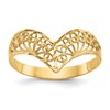 10k Diamond-Cut Filigree Chevron Ring