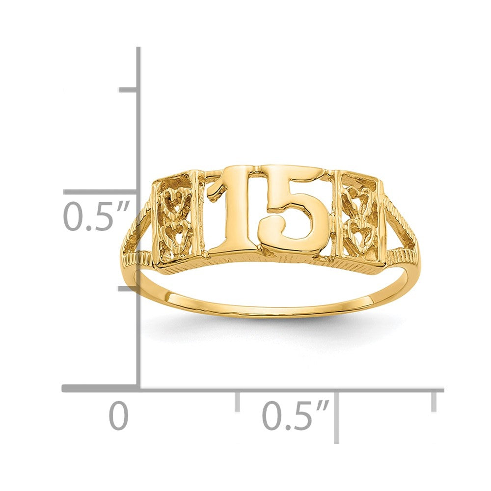 10k 15 with Hearts RING