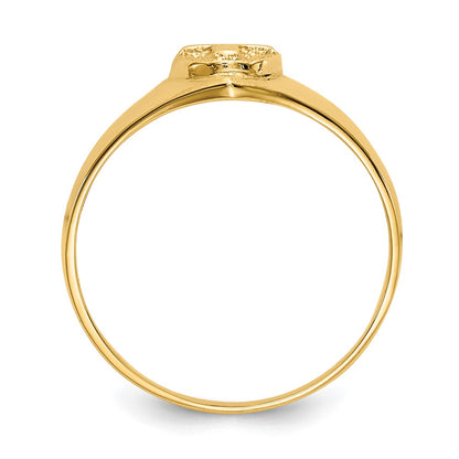 10k Polished Cross Size 4 Baby / Childs Ring