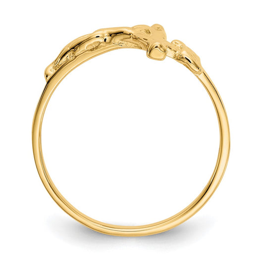 10k Polished Crucifix Size 4.25 Baby / Childs Ring