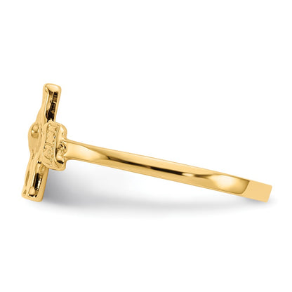 10k Polished Crucifix Size 4.25 Baby / Childs Ring