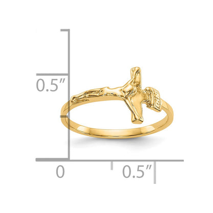 10k Polished Crucifix Size 4.25 Baby / Childs Ring