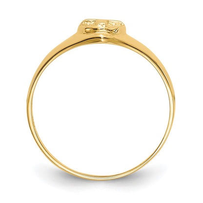 10k Polished Cross Size 3.5 Baby / Childs Ring