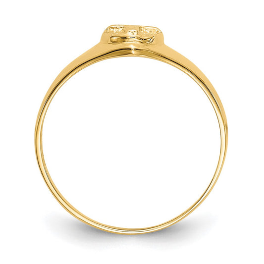10k Polished Cross Size 3.5 Baby / Childs Ring