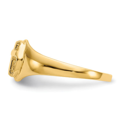 10k Polished Cross Size 3.5 Baby / Childs Ring