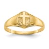 10k Polished Cross Size 3.5 Baby / Childs Ring