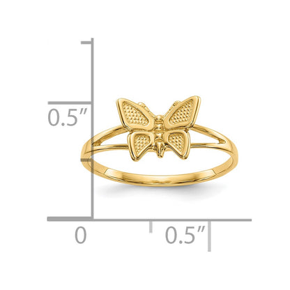 10k Butterfly Size 5 Baby / Childs Ring