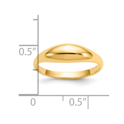 10k Polished Dome Size 6 Ring