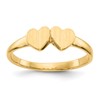 10k 9.0x5.0mm Double Heart Size 4 Open Back Signet Ring