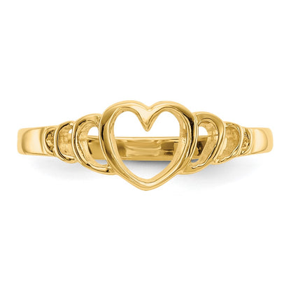 10k Cut-out Heart Size 4.5 Baby / Childs Ring
