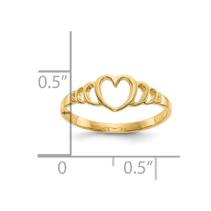10k Cut-out Heart Size 4.5 Baby / Childs Ring
