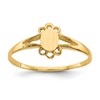 10k 3.0x4.5mm Filigree Oval Size 3 Closed Back Baby / Childs Signet Ring