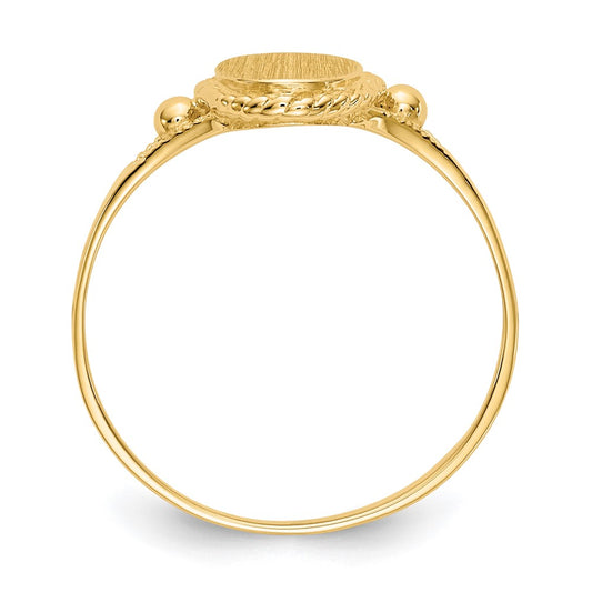 10k 6.0x7.5mm Oval Size 6 Fancy Signet Ring