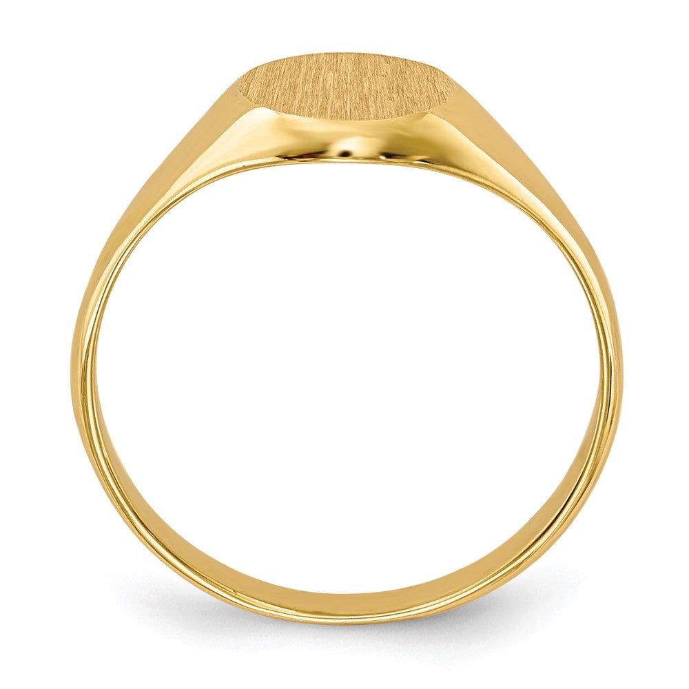 10k 6.5x7.5mm Oval Size 5 Closed Back Baby / Childs Signet Ring