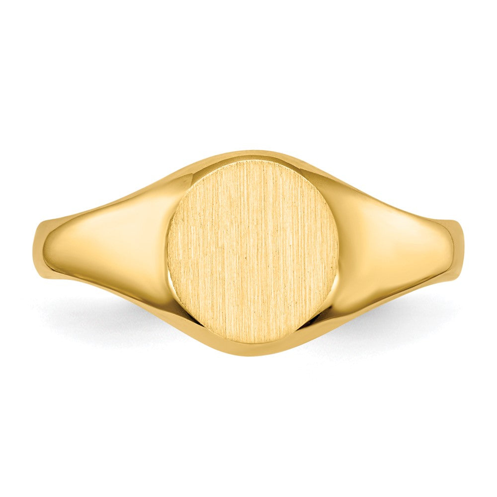 10k 6.5x7.5mm Oval Size 5 Closed Back Baby / Childs Signet Ring